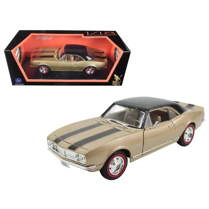 1967 Chevrolet Camaro Z/28 Gold with Black Stripes 1/18 Diecast Model Car by Road Signature