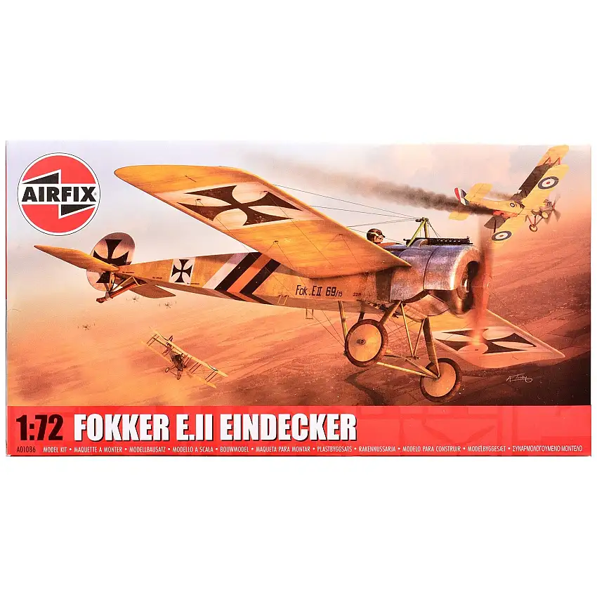 Level 2 Model Kit Fokker E.II Eindecker Fighter Aircraft 1/72 Plastic Model Kit by Airfix