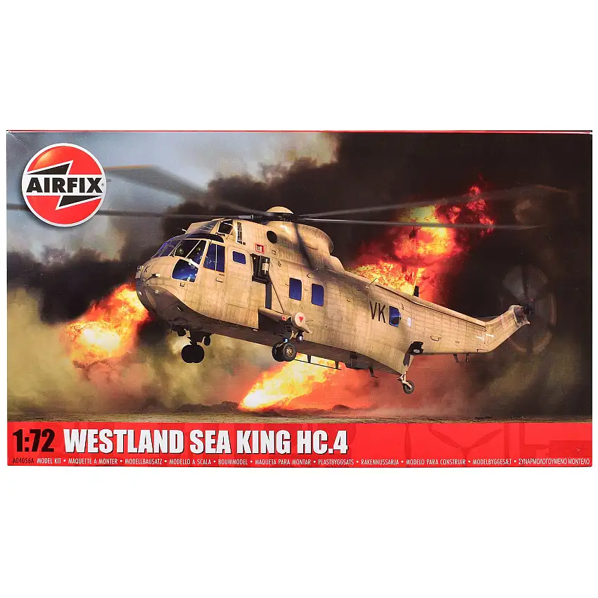 Level 3 Model Kit Westland Sea King HC.4 Helicopter with 2 Scheme Options 1/72 Plastic Model Kit by Airfix