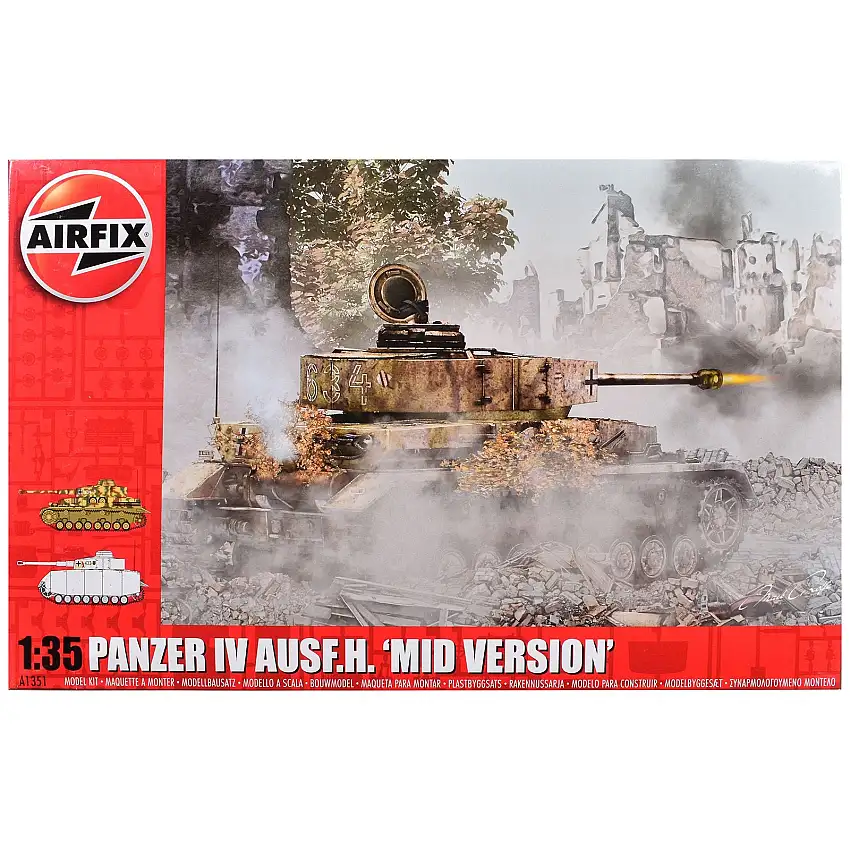 Level 3 Model Kit Panzer IV Ausf.H "Mid Version" Tank with 2 Scheme Options (Level 3) 1/35 Plastic Model Kit by Airfix