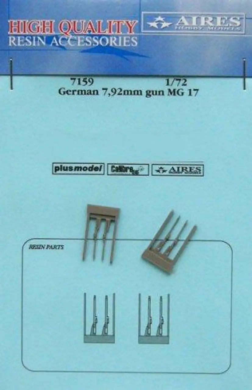 German 7,92mm MG17 Guns (4) (Resin Only) 1/72 Aires
