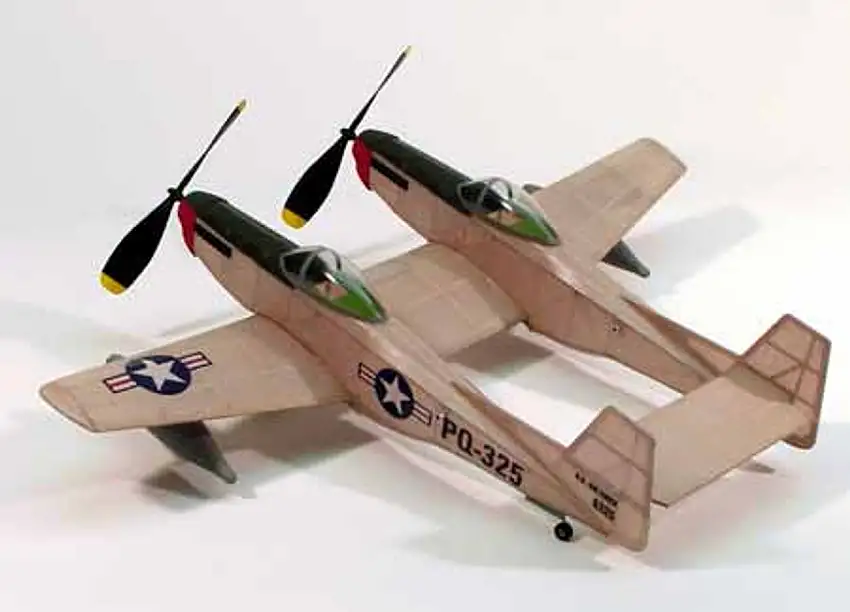 F-82 Twin Mustang Rubber Powered Model Airplane Dumas