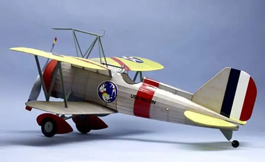Curtiss F9C2 Sparrowhawk Rubber Pwd Wooden Model Airplane Dumas