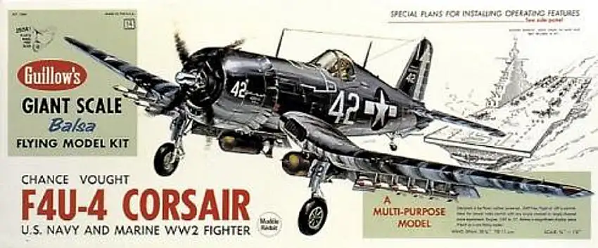 F-4U-4 Corsair Balsa Model Airplane Guillows