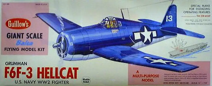 F6F-3 Hellcat Balsa Model Airplane Guillows