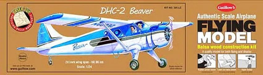 DHC2 Beaver 24" Wingspan Laser Cut Kit 1/24 Guillows