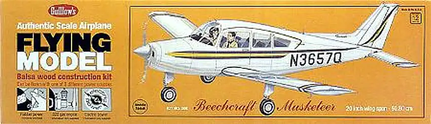 Beechcraft Musketeer Balsa Model Airplane Guillows