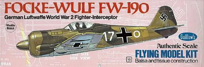 Focke Wulf FW-190 Balsa Model Airplane Guillows
