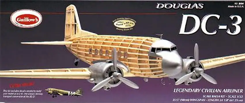 DC-3 Balsa Model Airplane Guillows