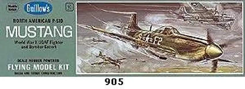 P-51D Mustang Kit 17" Wingspan Guillows