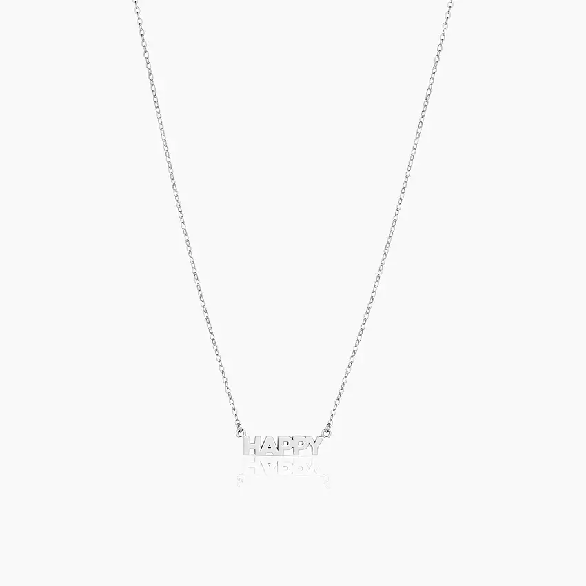 Happy Script Necklace
