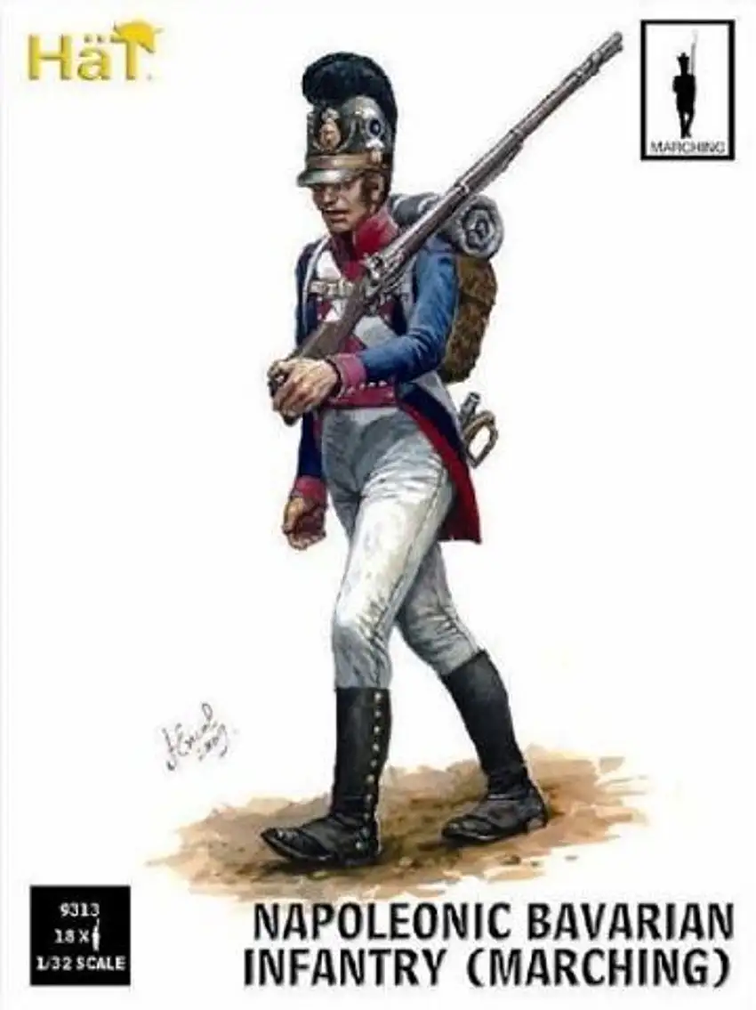 Napoleonic Bavarian Infantry Marching (18) 1-32 Hat