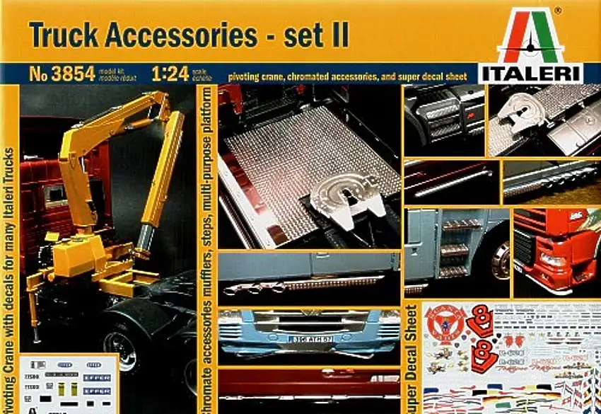 Truck Accessories Set II w/Pivoting Lifting Crane 1/24 Italeri