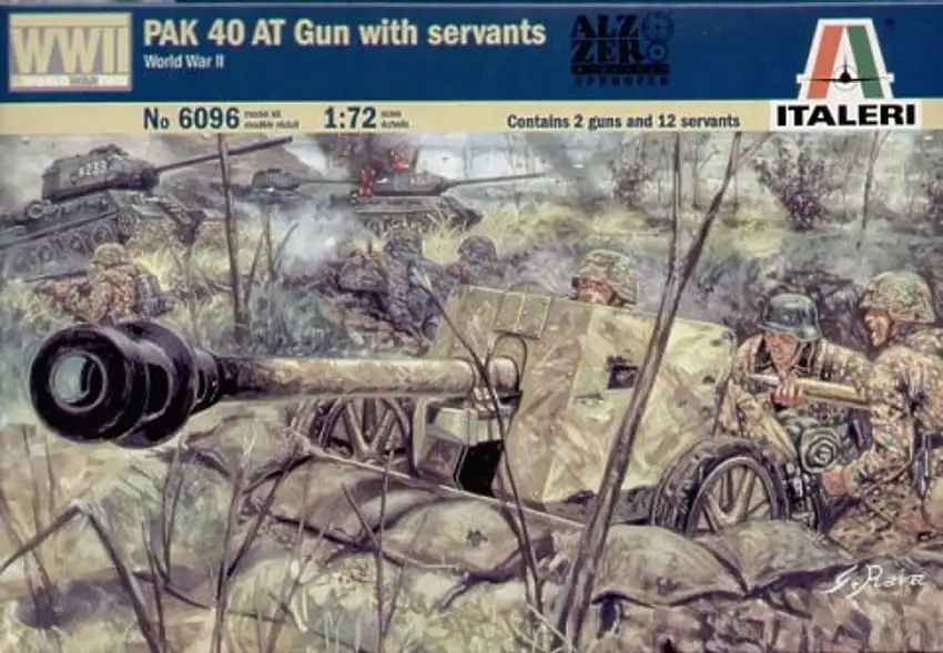 German PaK 40 Anti-Tank Gun w/12 Soldiers 1/72 Italeri