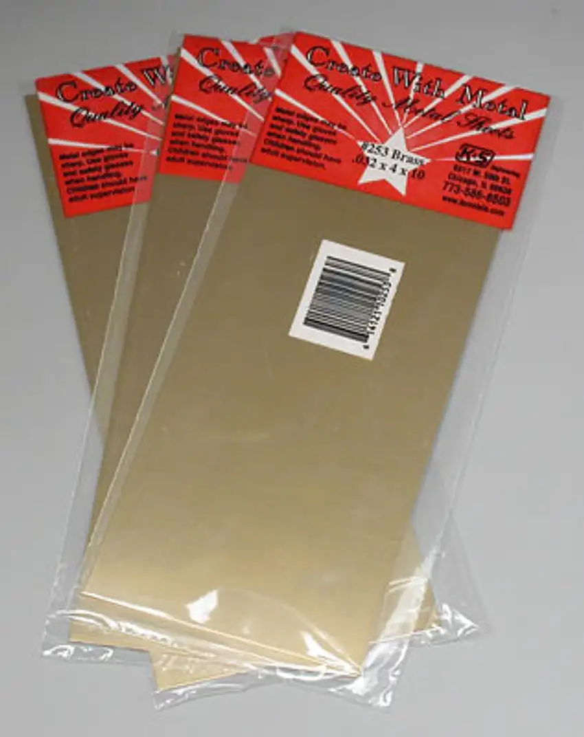 .032" Brass Sheet Metal 4"x10" (3) K&S Engineering