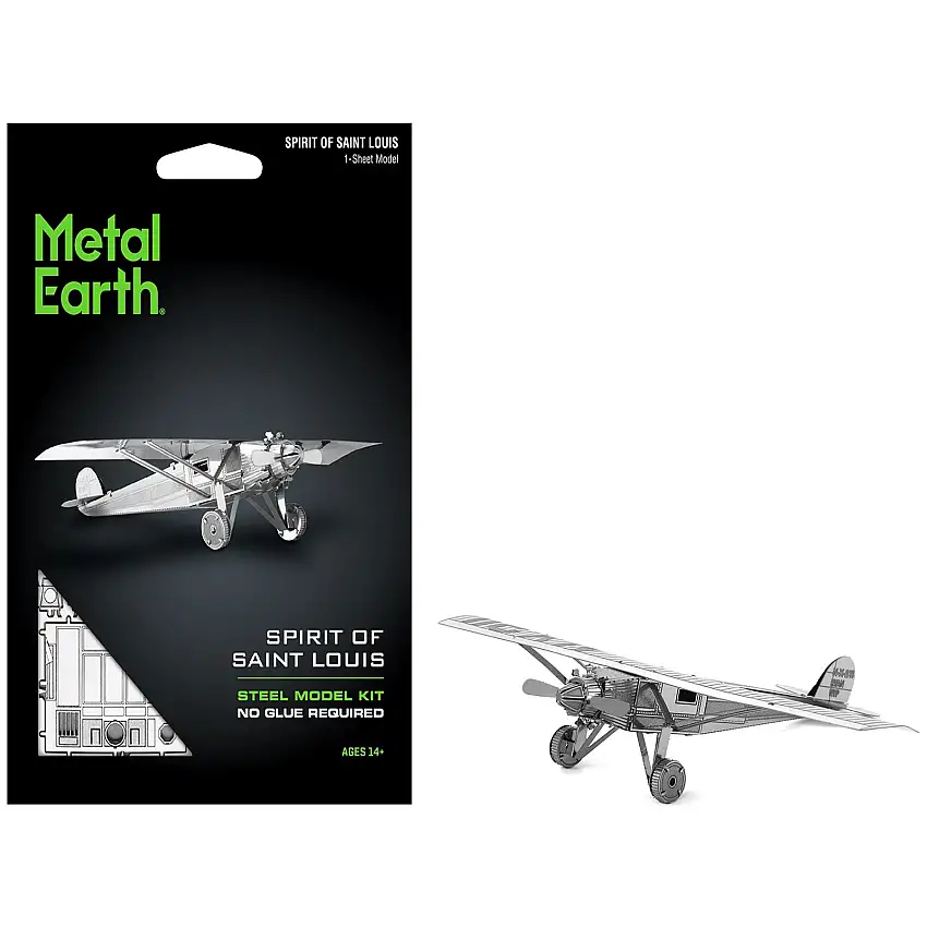 Model Kit Spirit Of Saint Louis Monoplane Aircraft (Moderate Difficulty) Steel Model by Metal Earth