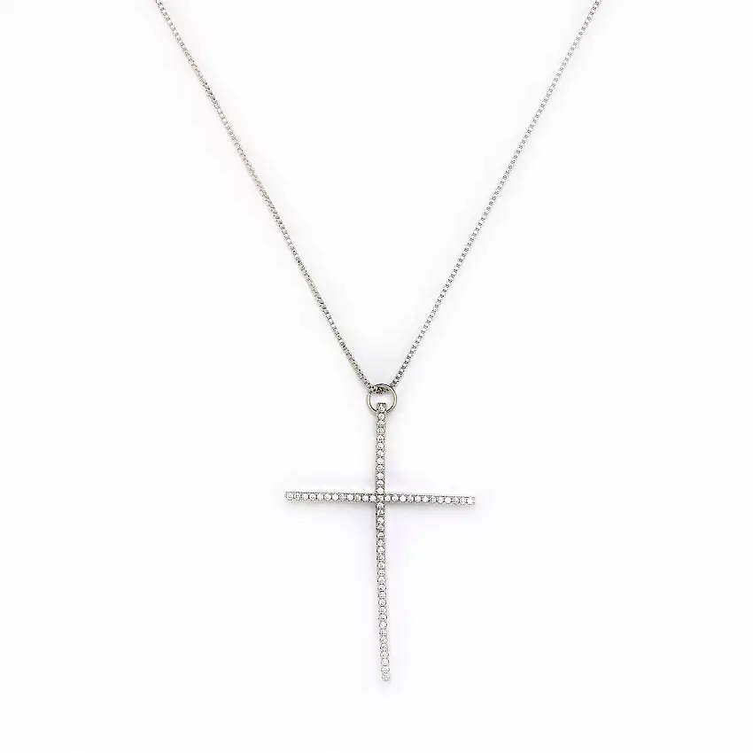 Big Silver Faith Necklace