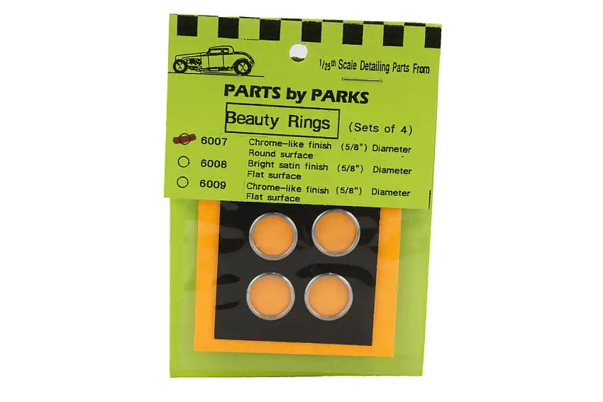 Beauty Rings - 5/8" dia. Round Surface (Chrome Like Finish) (4) 1/25 Parts by Parks