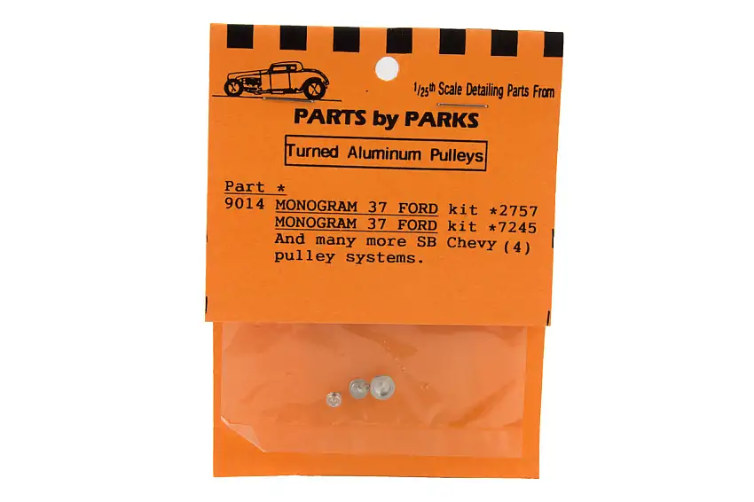 Pulley Set 1937 Ford & SB Chevy (Spun Aluminum) (4) 1/25 Parts by Parks