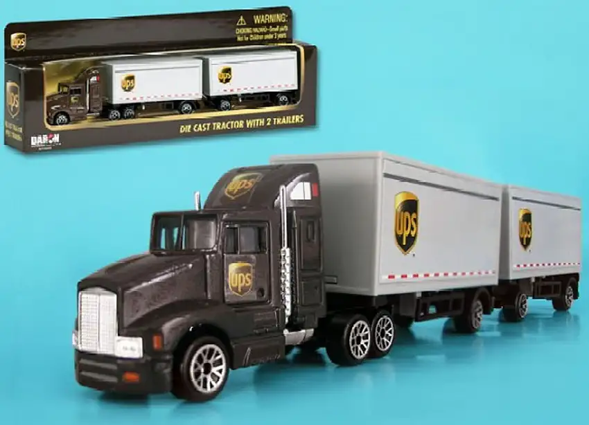 UPS Tractor w/2 Trailers (Die Cast)1/87 Real Toy