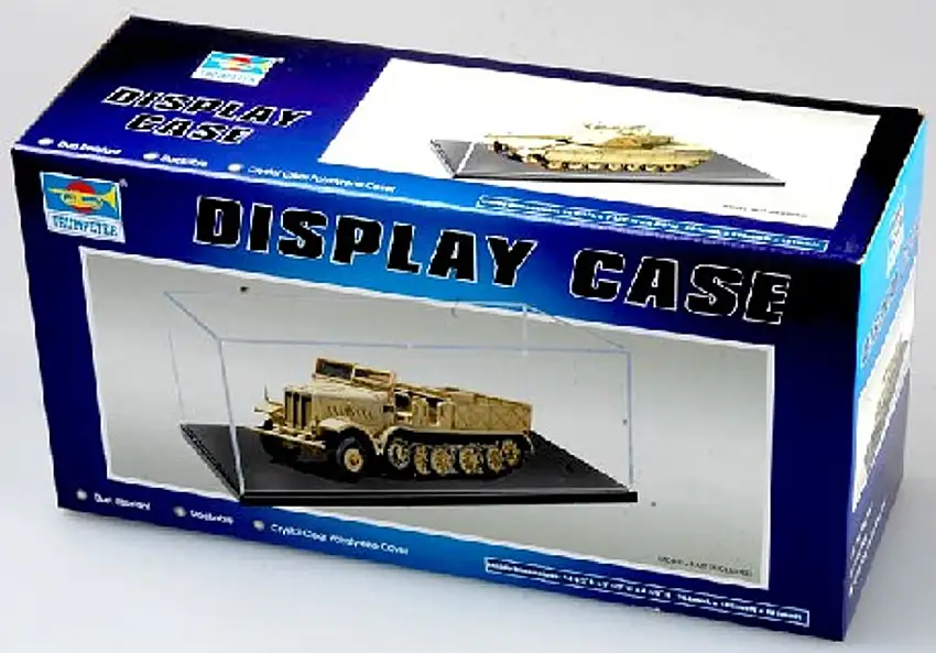 Showcase for 1/43, Small & Large Military(14.25"L x 7.25"W x 4.75"H) Black Base Trumpeter