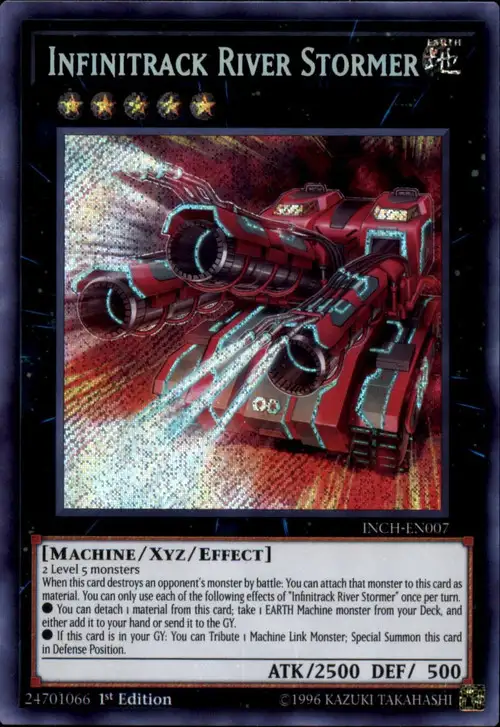 YuGiOh Trading Card Game The Infinity Chasers Secret Rare Infinitrack River Stormer INCH-EN007