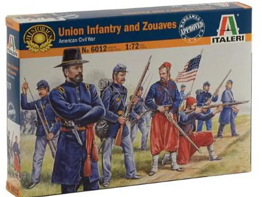 American Civil War Union Infantry & Zouaves (50) 1/72 Italeri
