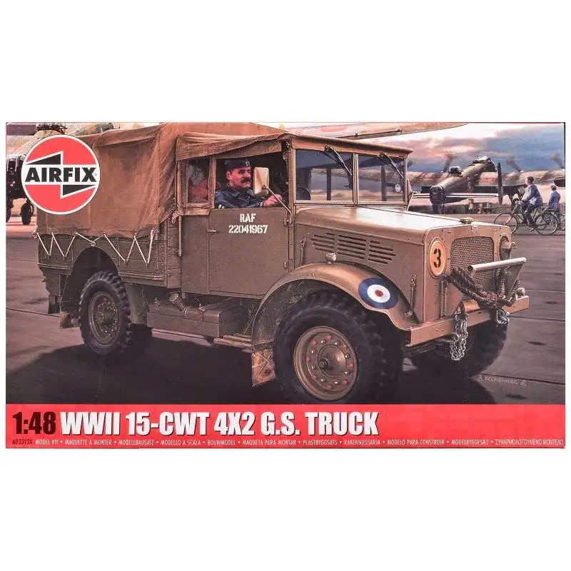 Level 2 Model Kit WWII 15-cwt 4x2 General Service Truck with 2 Scheme Options 1/48 Plastic Model Kit by Airfix