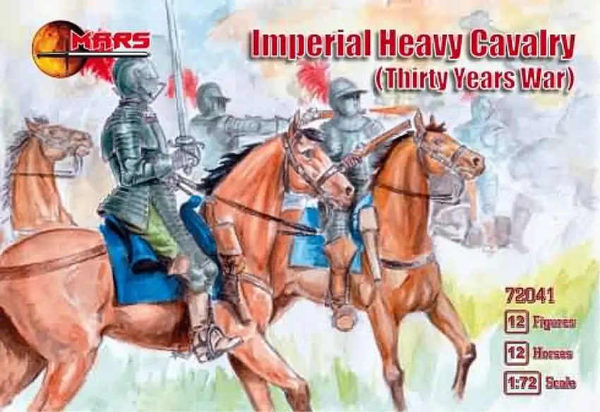 Thirty Years War Imperial Heavy Cavalry (12 w/Horses) 1/72 Mars Figures