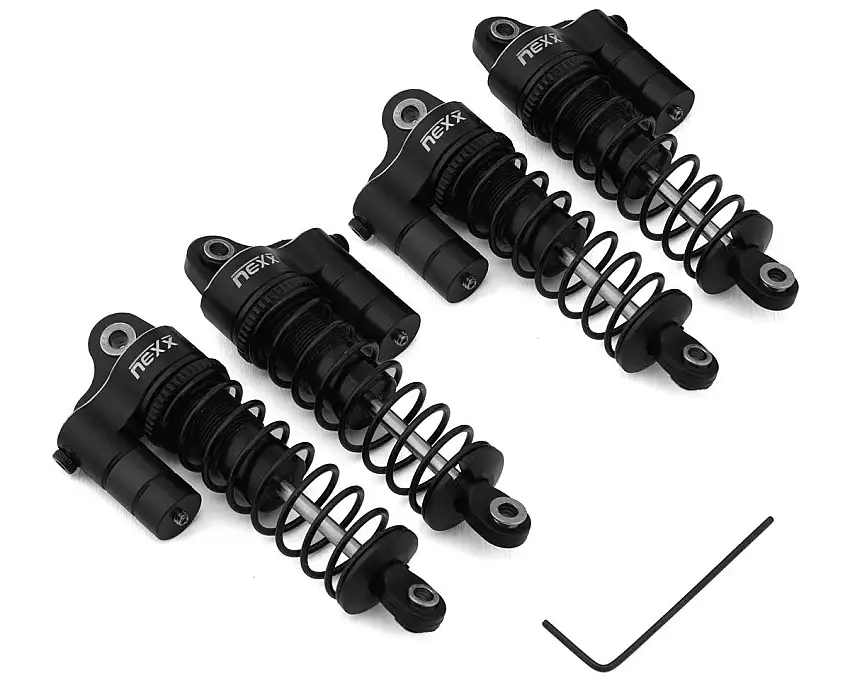 NEXX Racing Arrma Grom Reservoir Threaded Aluminum Oil-Filled Shocks (Black) (4) (58mm)