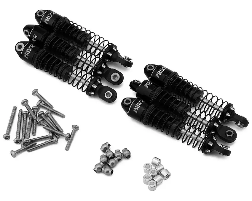 NEXX Racing Hobby Plus Arktos 6x6 Aluminum Threaded Oil-Filled Shocks (Black) (6) (53mm)