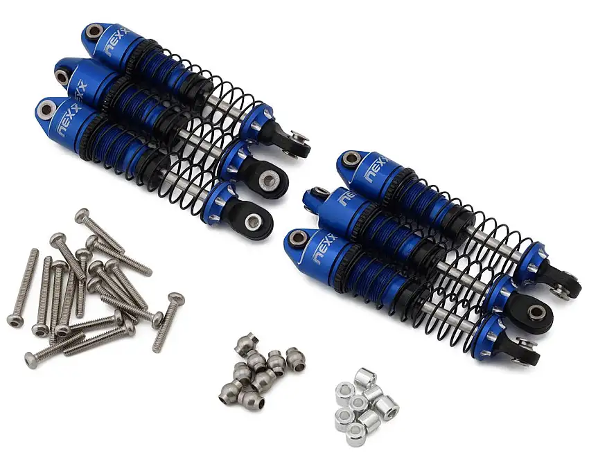 NEXX Racing Hobby Plus Arktos 6x6 Aluminum Threaded Oil-Filled Shocks (Blue) (6) (53mm)