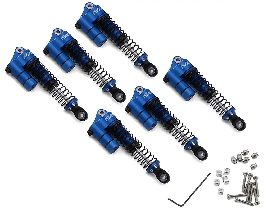 NEXX Racing Hobby Plus Arktos 6x6 Reservoir Aluminum Threaded Oil-Filled Shocks (Blue) (6) (59mm)