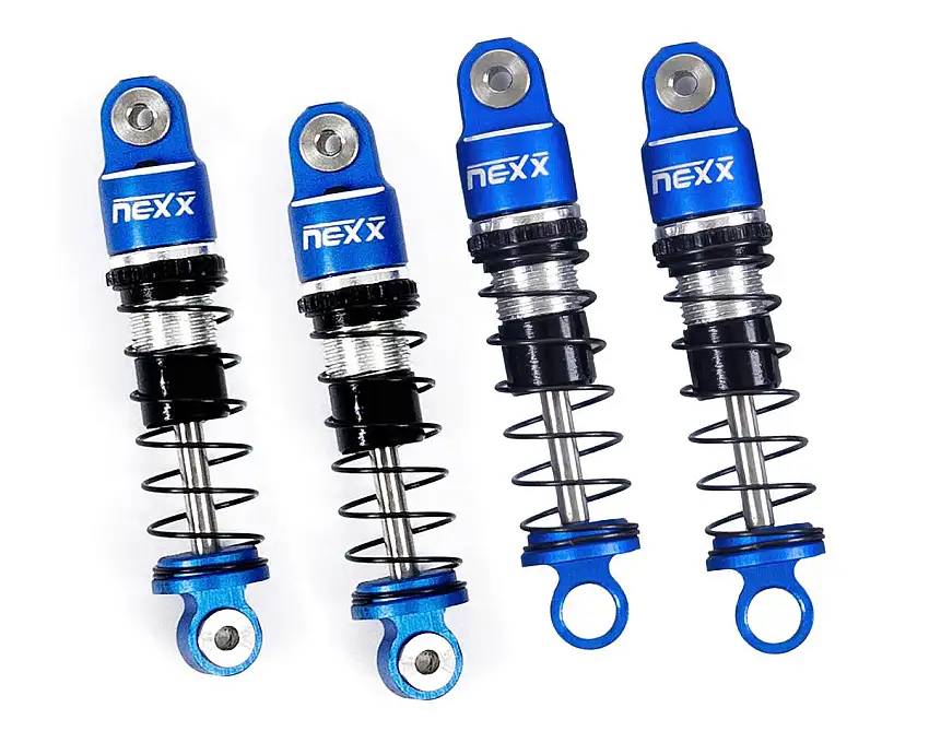 NEXX Racing Losi™ Micro-B Pre-Assembled Aluminum Oil-Filled Shocks (Blue) (4) (Front & Rear)
