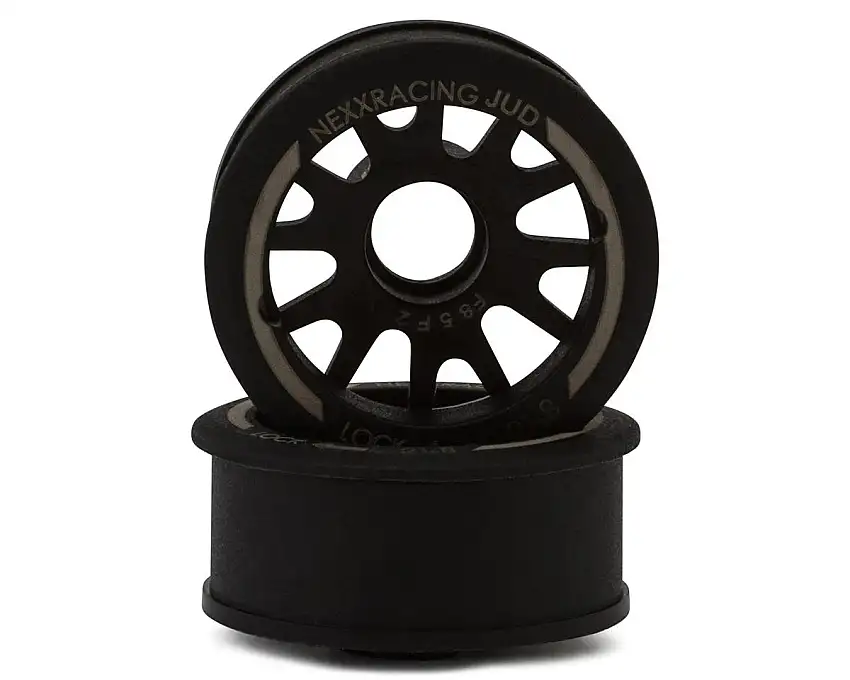 NEXX Racing Mini-Z RWD "JUD" EVO Front Threaded Side-Wall Carbon Fiber Rims (2mm Offset) (Black) (2)