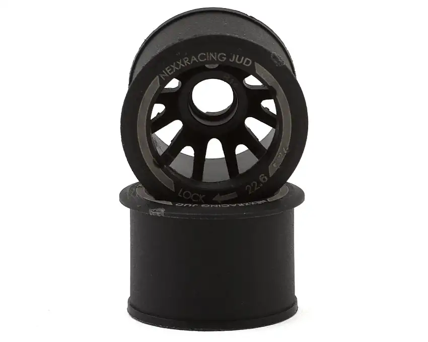 NEXX Racing Mini-Z R14 Rear Threaded Side-Wall Carbon-Fiber Rims (0 Offset) (Black) (2)