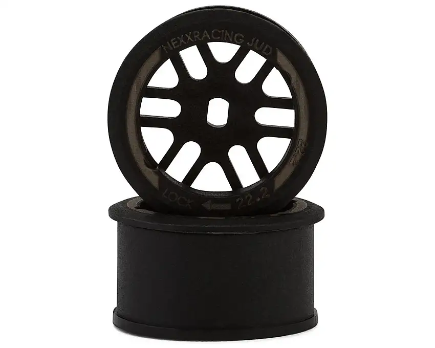 NEXX Racing Mini-Z R11 Rear Threaded Side-Wall AWD Carbon-Fiber Rims (0 Offset) (Black) (2)