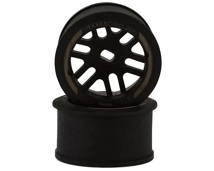 NEXX Racing Mini-Z R11 Rear Threaded Side-Wall AWD Carbon-Fiber Rims (1mm Offset) (Black) (2)