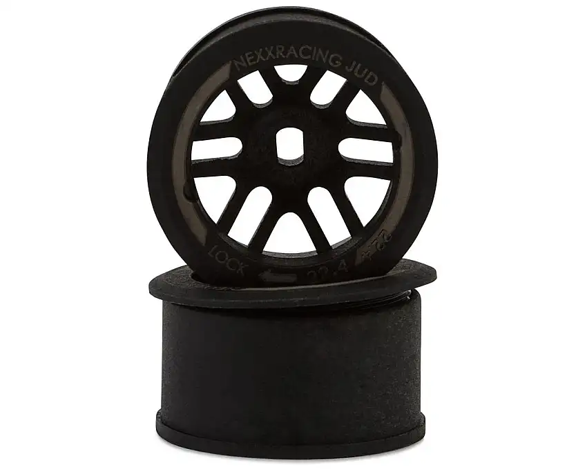 NEXX Racing Mini-Z R11 Rear Threaded Side-Wall AWD Carbon-Fiber Rims (3mm Offset) (Black) (2)