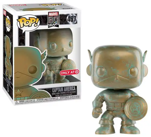 Funko 80th Anniversary POP! Marvel Captain America Exclusive Vinyl Figure #497 [Patina]