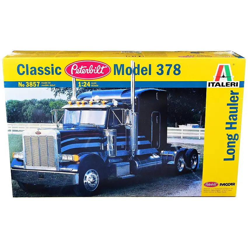 Skill 4 Model Kit Peterbilt 378 Long Hauler Truck Tractor 1/24 Scale Model by Italeri