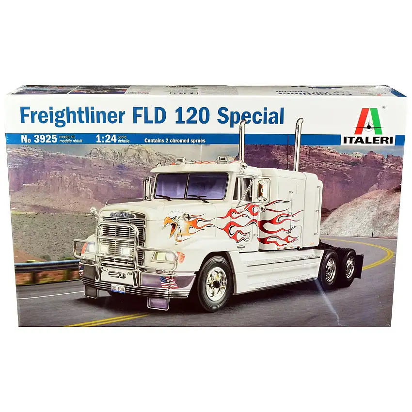 Skill 5 Model Kit Freightliner FLD 120 Special Truck Tractor 1/24 Scale Model by Italeri