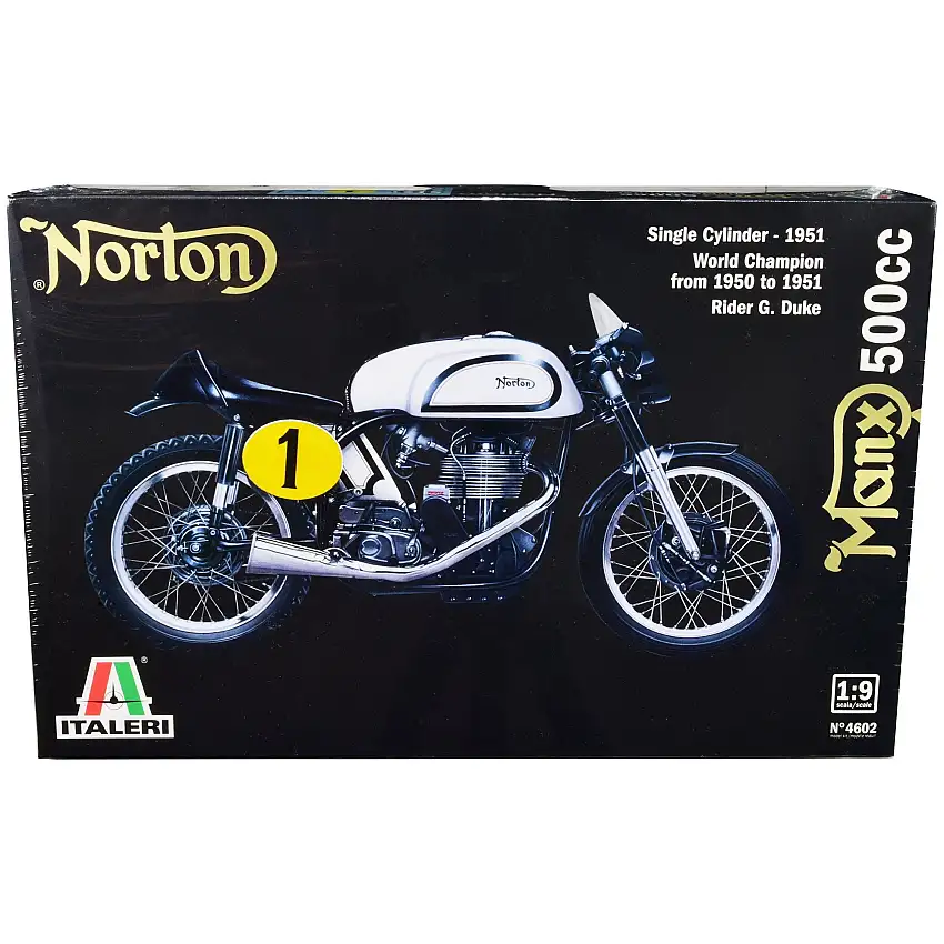 Skill 5 Model Kit Norton Manx 500cc Motorcycle #1 "World Champion 1950 to 1951" 1/9 Scale Model by Italeri